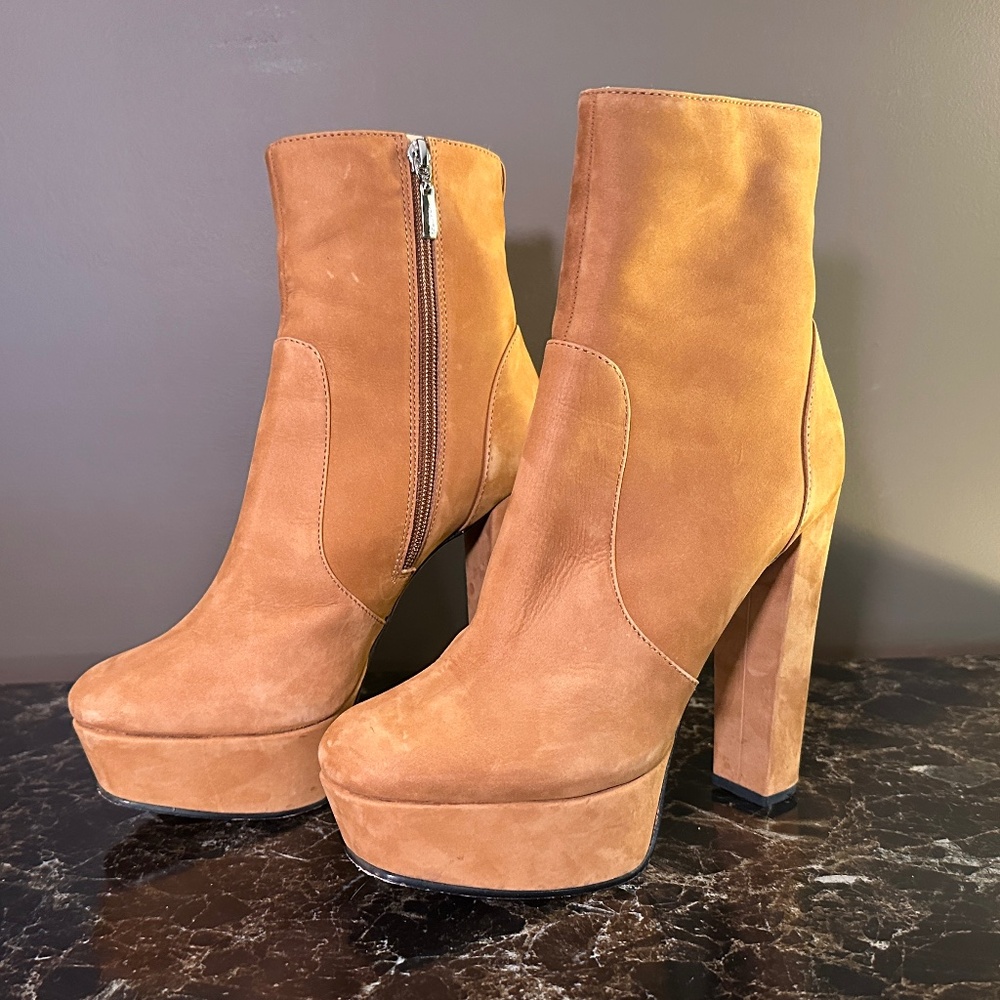 SCHUTZ Tan Platform Booties